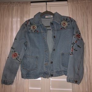 Jean Jacket with Floral Patches